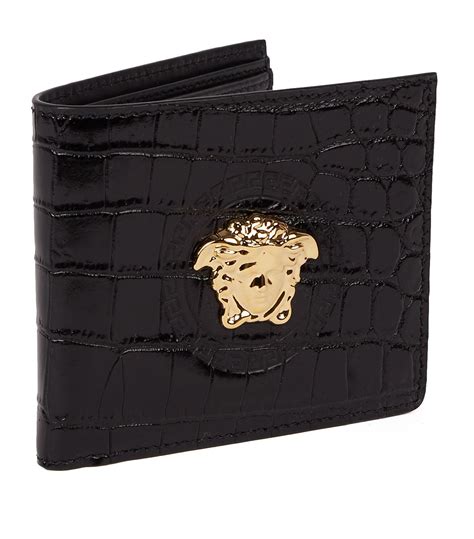 versace mens black leather wallet|Versace designer wallets for men.